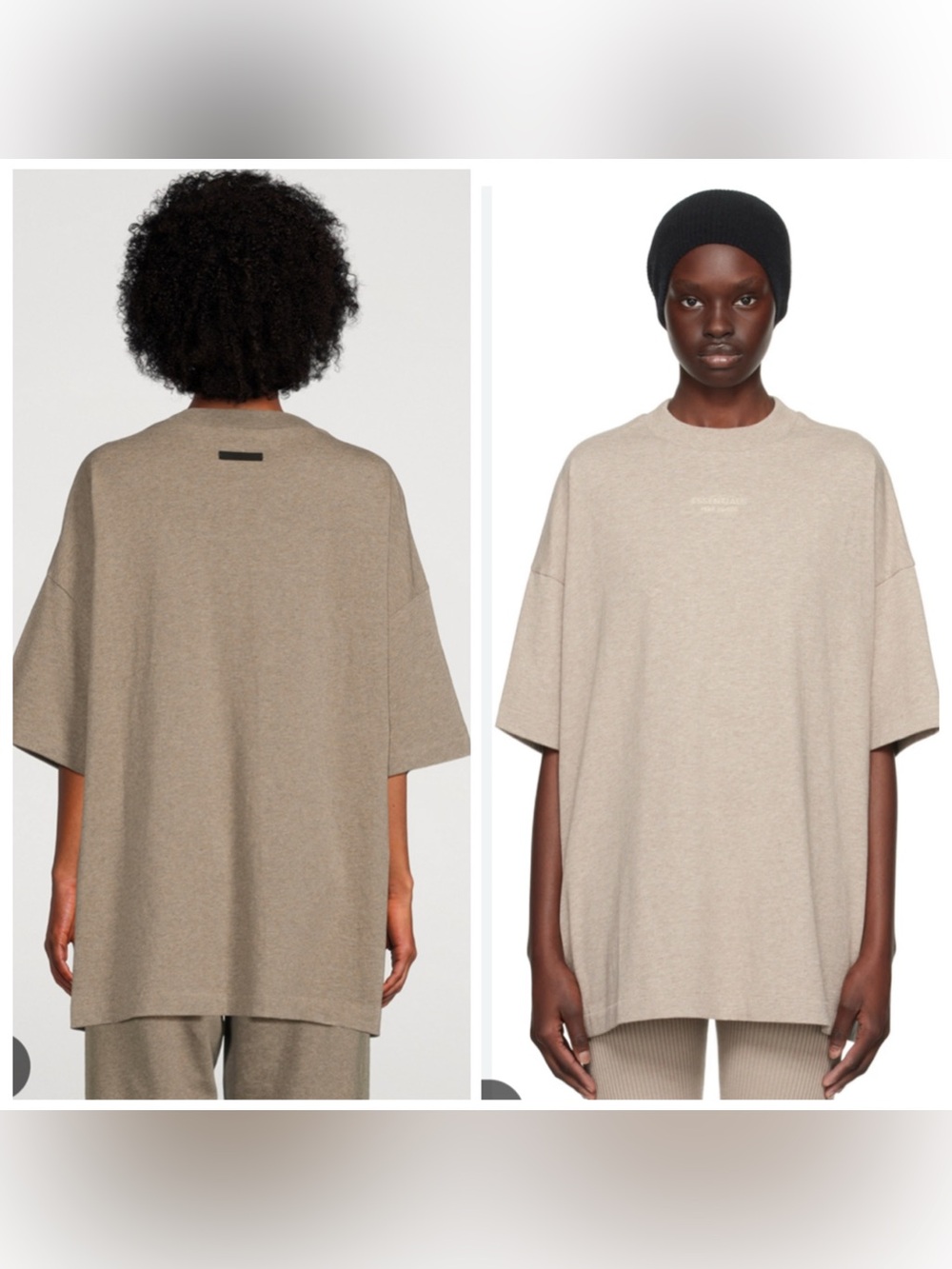 Essentials Fear of God Oversized Crewneck Tee in Core Heather. Lagenlook. M